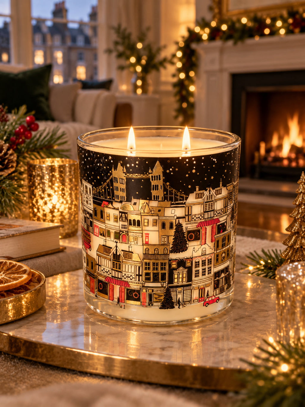 London at Christmas Orange & Clove Double Wick Candle