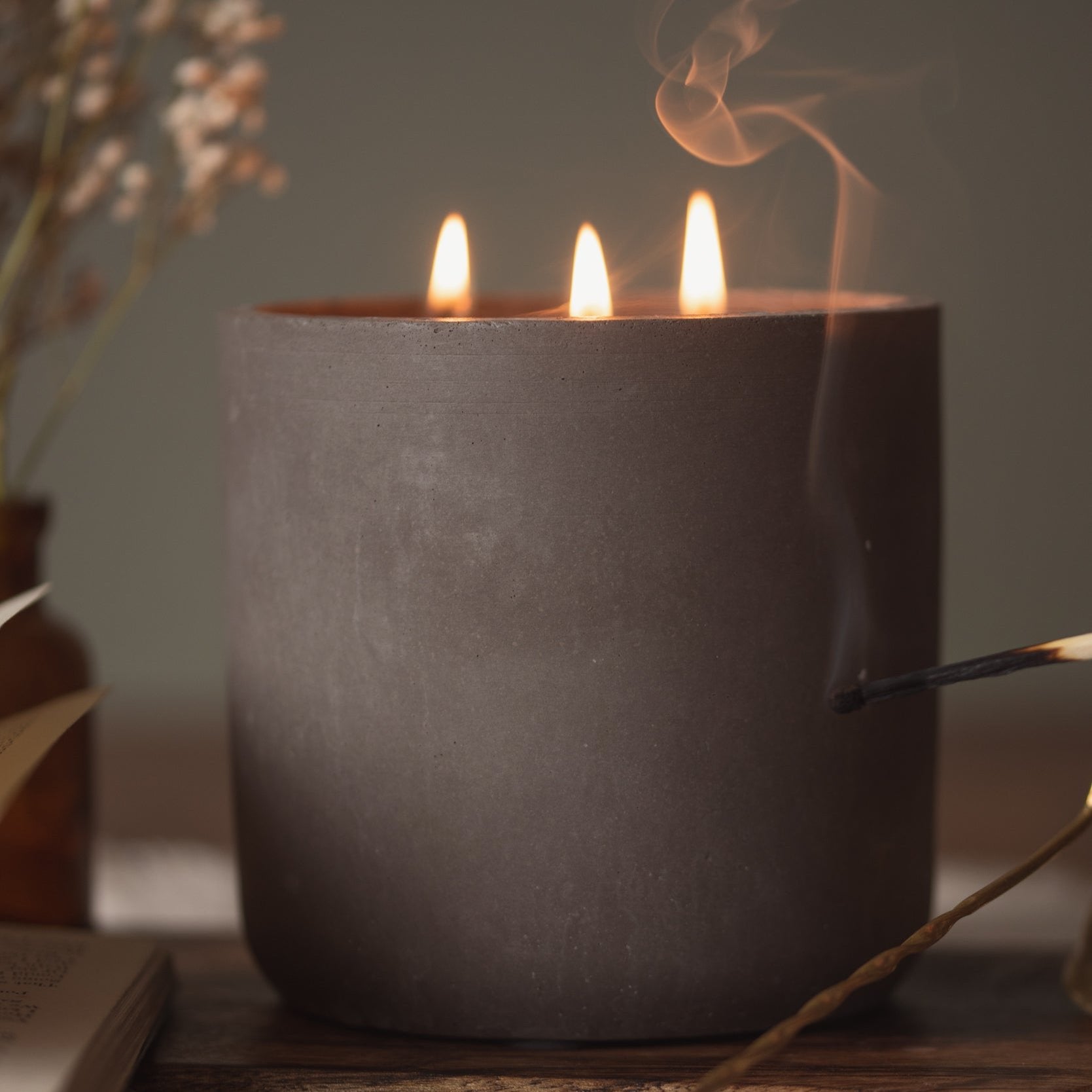 Grey Concrete 3 Wick Candle