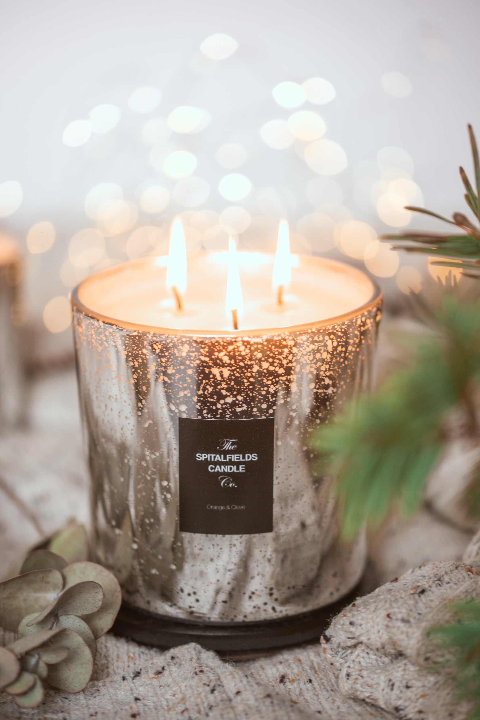 Silver 3 Wick Candle