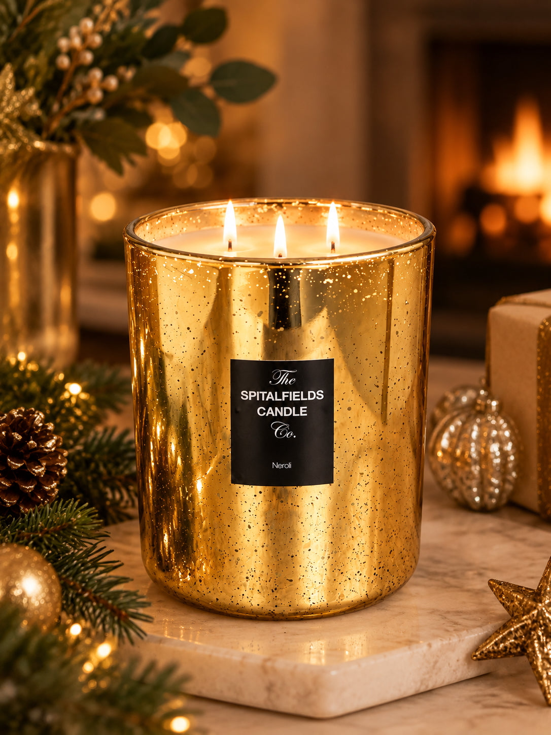 XL Gold 3 Wick  Neroli Candle